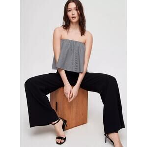 Babaton Artizia Eckered Poplin Gingham Plaid Tube Top Blouse